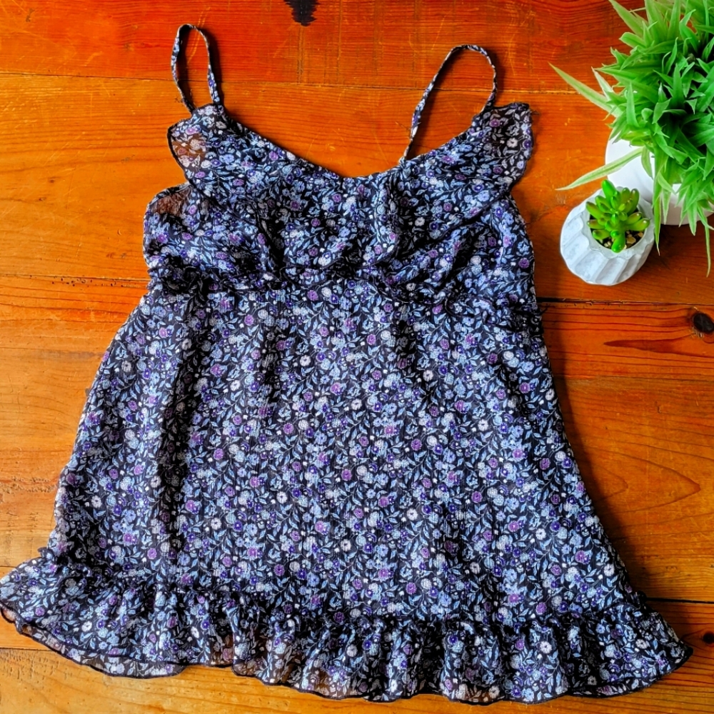 Floral Tank Top Spaghetti Straps